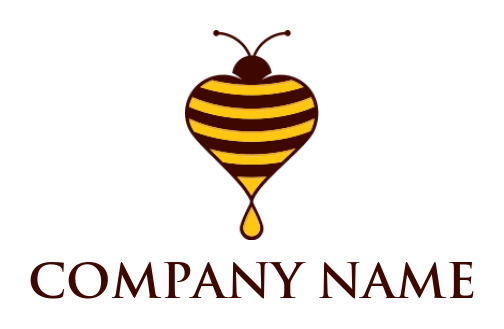 childcare logo of honey bee forming heart shape
