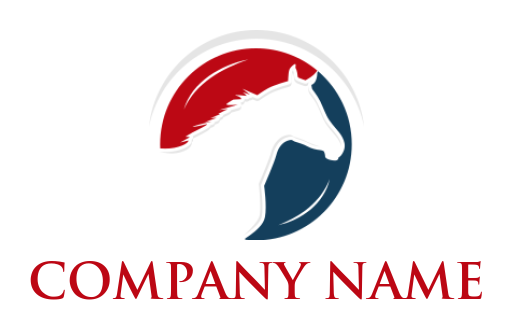 animal logo icon horse silhouette in circle - logodesign.net