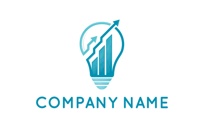 investment logo arrow incorporated bulb and bars