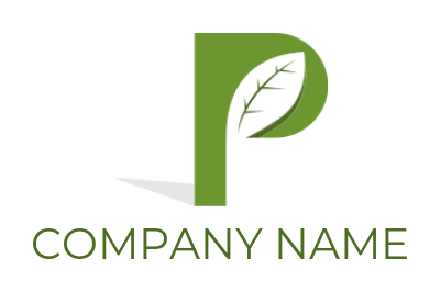 Design a Letter P logo with leaf inside