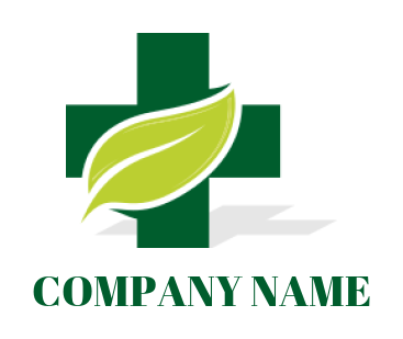 create a medical logo leaf merged with plus sign