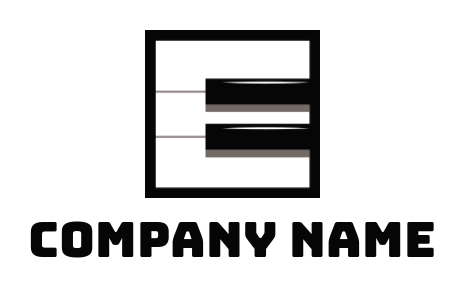 Letter E logo online in shape of piano
