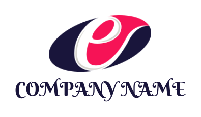 Letter E logo icon inside oval