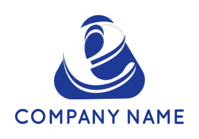Letter E logo maker inside triangle