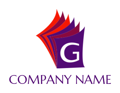 Letter G logo maker merged with papers