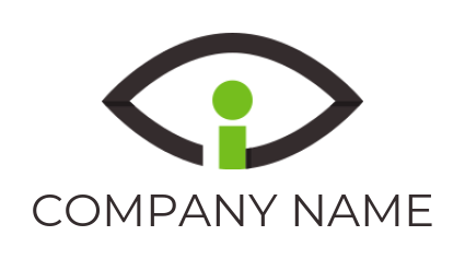 Letter I logo icon merged with eye