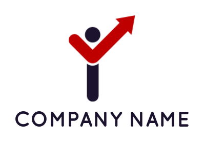 Make a Letter I logo with financial arrow
