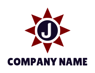 Letter J logo image inside circle with sun