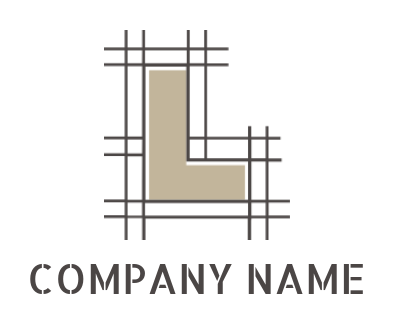 Make a Letter L logo inside lines