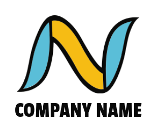 Letter N logo template with stroke