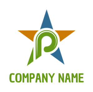 Create a Letter P logo inside star