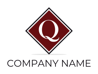 Design a Letter Q logo inside rhombus shape
