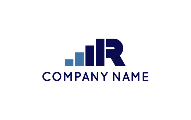 create a Letter R logo with finance bars
