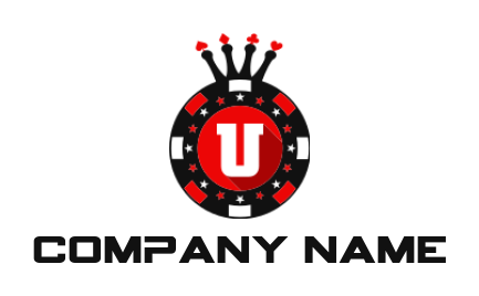 create a Letter U logo inside poker chips