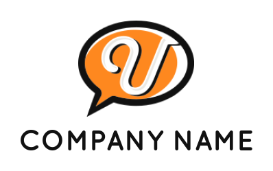 Letter U logo icon inside a speech bubble