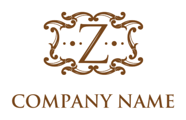 Letter Z logo symbol inside ornaments