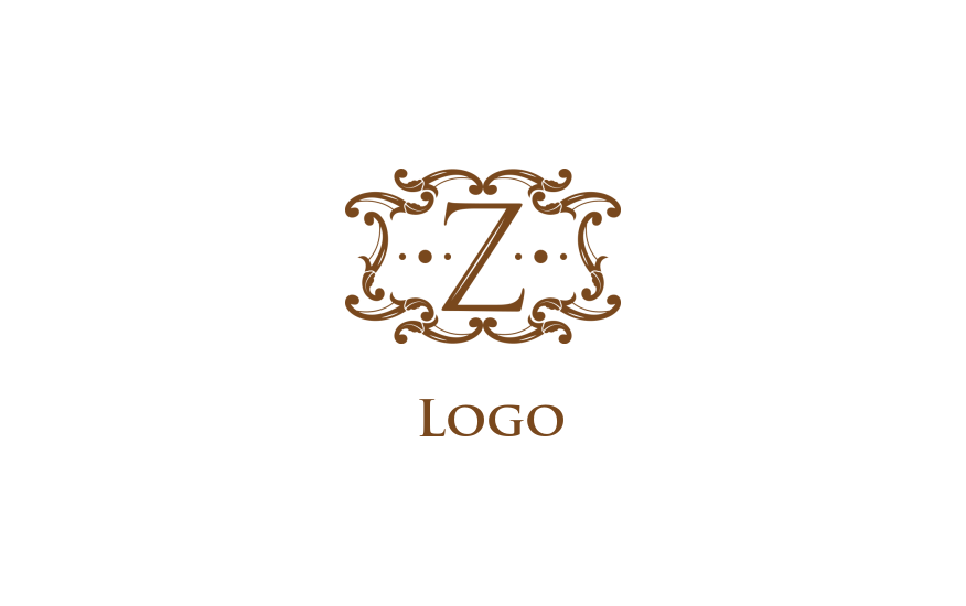 Letter Z logo symbol inside ornaments