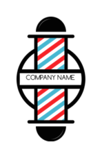 salon logo icon line art barber pole