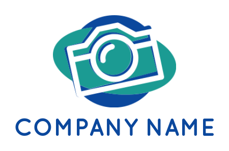 photography logo line art camera in ellipses