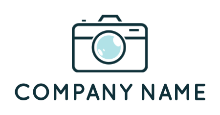 photography logo icon line art camera with shiny lens - logodesign.net