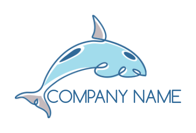 generate a pet logo of a line art dolphin