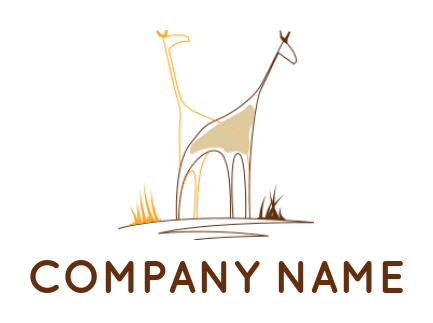 make an animal logo line art giraffes - logodesign.net