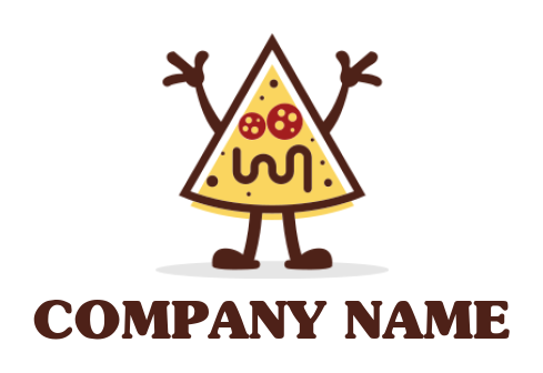 Create a food logo line art pizza character