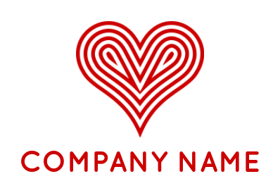 create a dating logo lines forming heart shape - logodesign.net