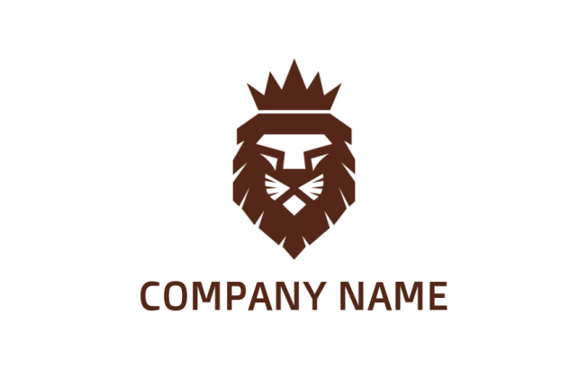 animal logo lion silhouette with crown shield