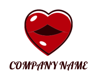dating logo icon lips inside heart - logodesign.net