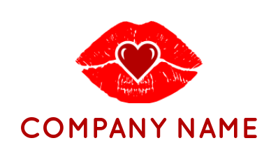 dating logo online lips with hearts - logodesign.net