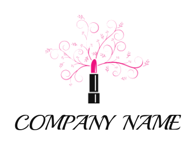 create a beauty logo lipstick with ornaments - logodesign.net