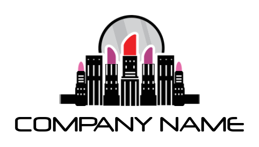 beauty logo lipsticks incorporate with buildings
