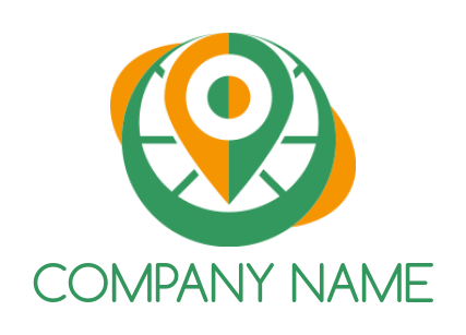 travel logo location icon inside compass