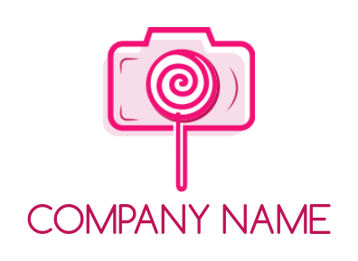 create a photography logo lollipop merged with camera - logodesign.net
