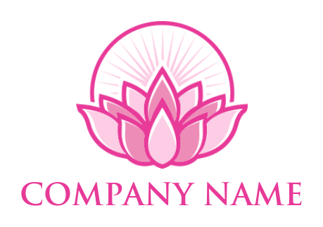 generate a spa logo lotus flower in circle with rays - logodesign.net