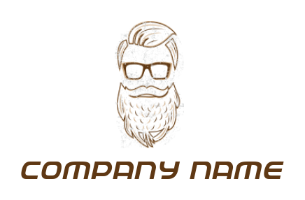 beauty logo online man with beard and glasses - logodesign.net