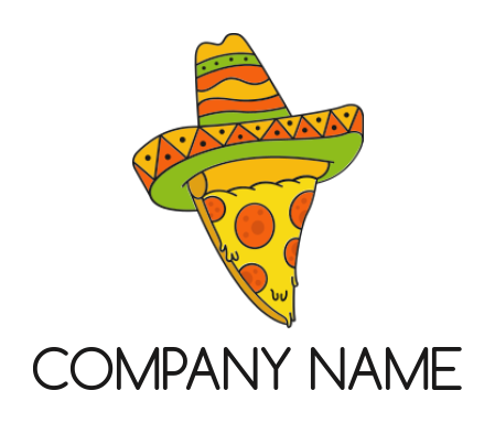 restaurant logo maker Mexican hat on pizza