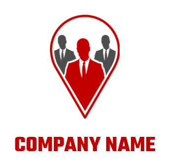 design an employment logo men silhouettes inside navigation icon