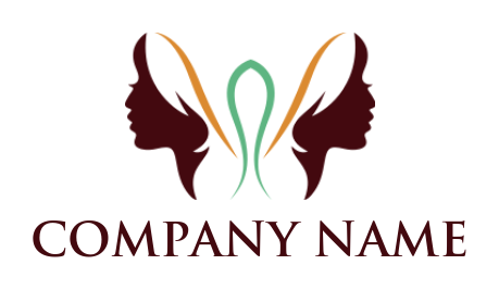 beauty logo mirror image of woman side profile