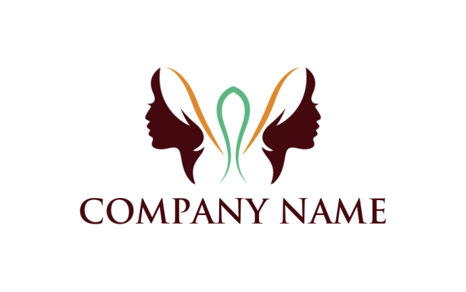 beauty logo mirror image of woman side profile