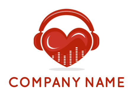make a music logo music beats in heart and headphone - logodesign.net