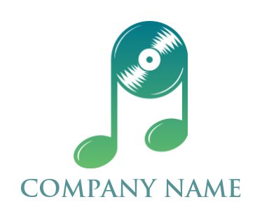 entertainment logo of music disc in music note