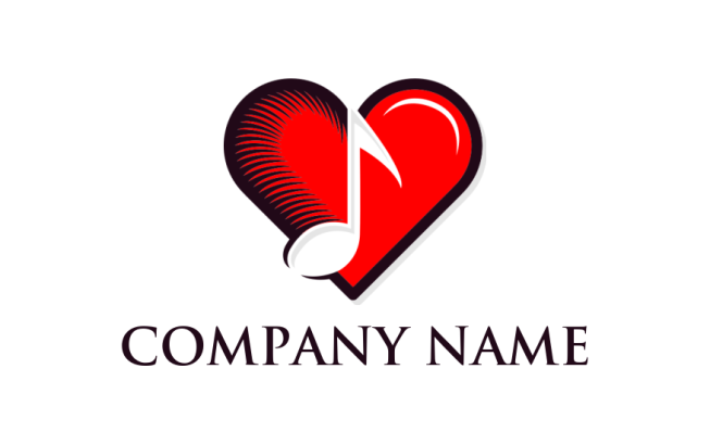 music logo icon music note in heart - logodesign.net