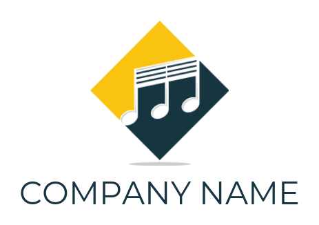 design a music logo music note inside rhombus shape 