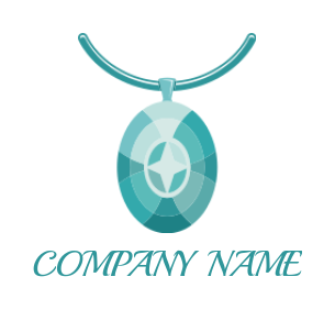 design a jewelry logo necklace with gem pendant