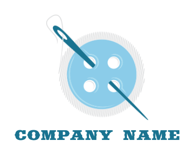 create an apparel logo with a needle in button