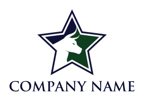 create an animal logo negative space bull inside star - logodesign.net