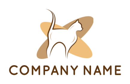 create an animal logo negative space cat in ellipses - logodesign.net