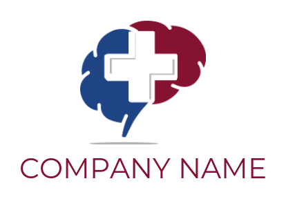 Make a medical logo of Mental health cross and brain 